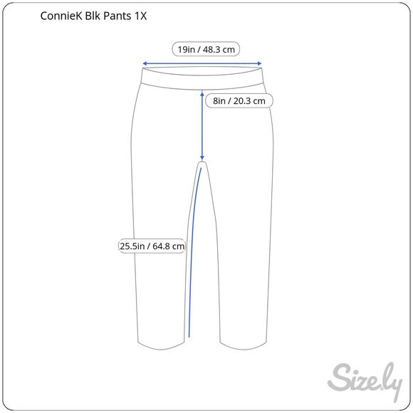 IC by Connie K Womens Size 1X Black Pull On Stretchy Cropped Pants USA Made - Picture 2 of 8